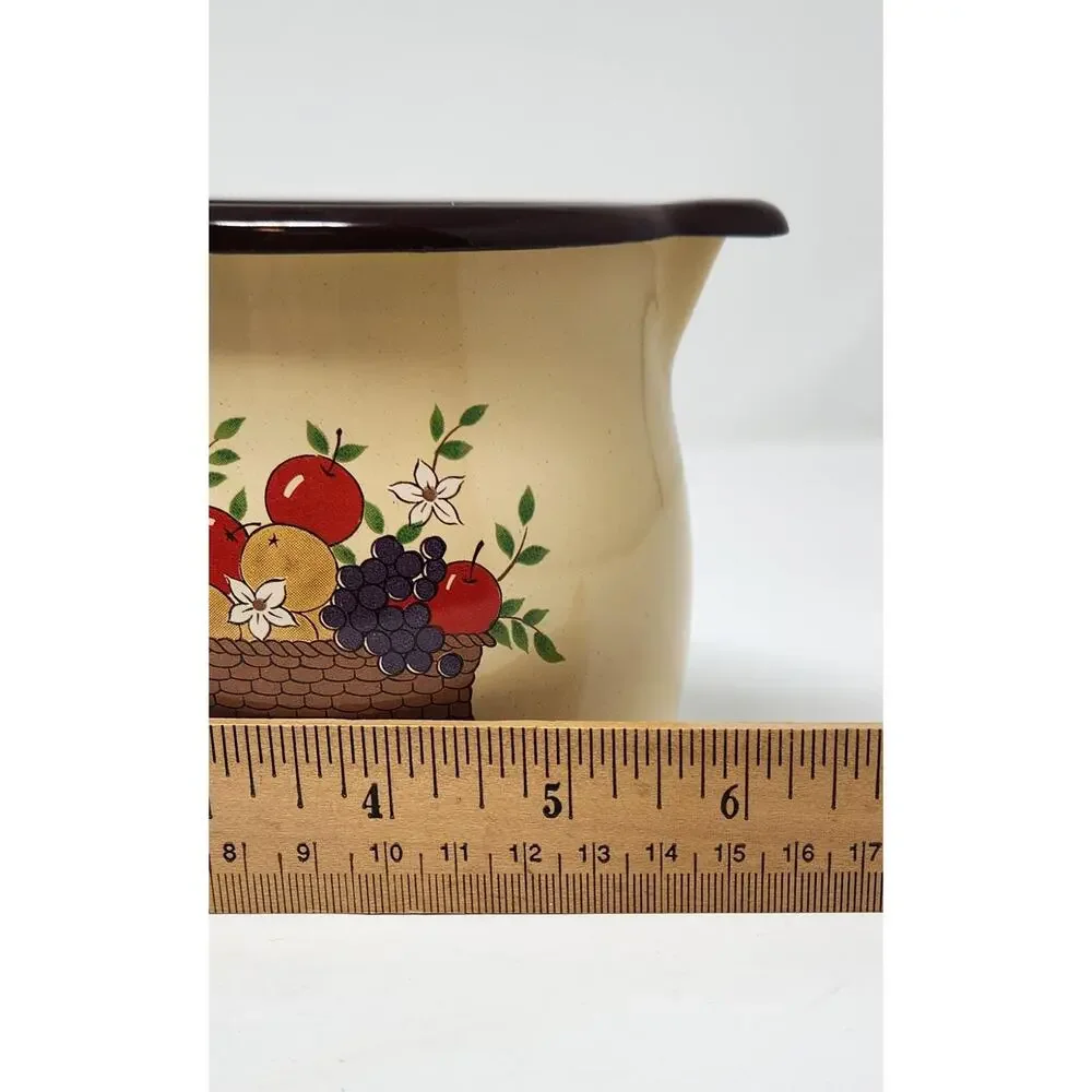 Vintage Enamelware Pitcher | Planter | Candle Holder | Retro Kitchen